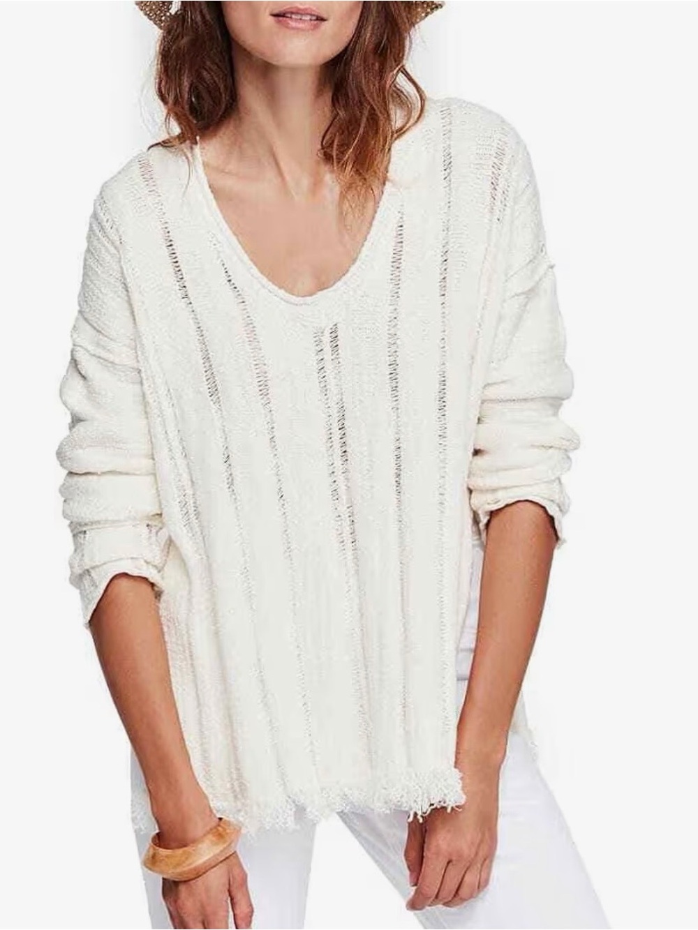⚡️Free People Lightweight Open-Knit V-Neck Sweater - Picture 1 of 5